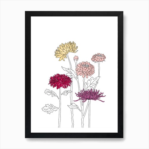 Stampa artistica crisantemi