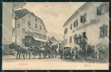Bolzano Mals Piazza del Mercato Diligenza Stengel 20937 cartolina RB8842