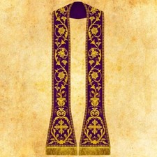 Stola romana ricamata viola