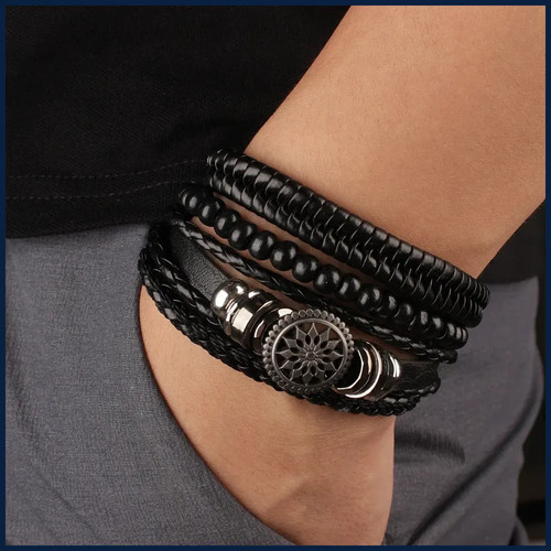4pz set bracciali intrecciati - 4pz/set,