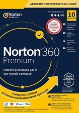 Norton 360 Premium 2025 10 dispositivi 10 PC MAC 75 GB Internet Security 2024