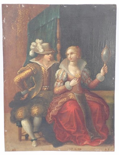 Antico dipinto fiammingo xvii - fiammingo,