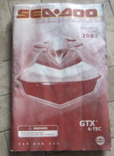 SEA DOO OPERATOR'S GUIDE 219000132 GTX 4 TEC 02 GUIDA  US0 MANUTENZIONE INGLESE