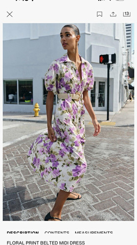 Abito camicia midi zara viola - abito,
