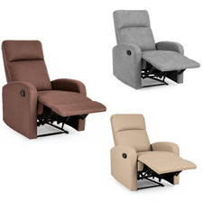 Poltrona Relax Reclinabile in Tessuto con Meccanismo Manuale - Sogno 77x74x110cm