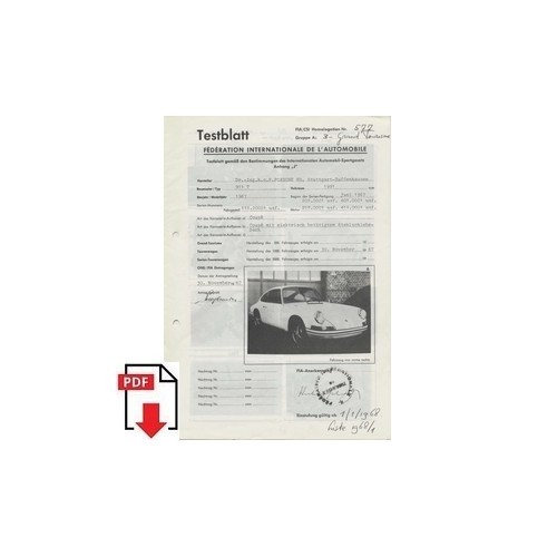 1968 porsche 911 testblatt - 911,