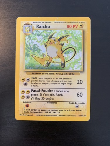 Carte pokémon raichu - raichu, 14/102