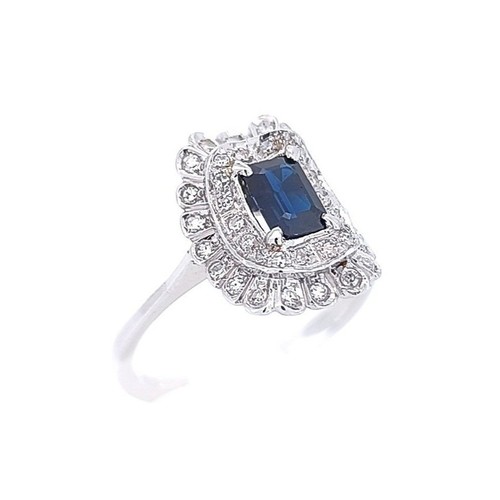 Anello zaffiro diamanti oro - anello,