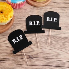  10 pezzi Toppers torta decorazione stuzzicadenti RIP cimitero fantasma di