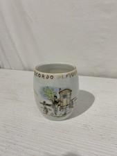 Tazza Ricordo Di Fiuggi Canadian Style Da Collezione Souvenir Ceramica Bordo Oro
