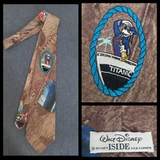 Cravatta Vintage Disney Pippo Titanic Iside Cotone