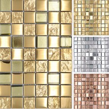 Piastrelle mosaico oro bronzo - piastrelle,