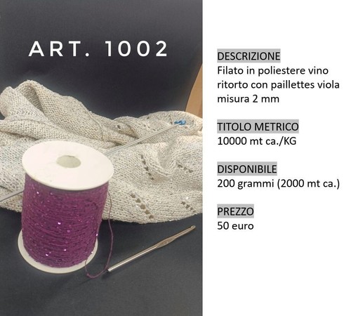 Filato poliestere vino - vino, con