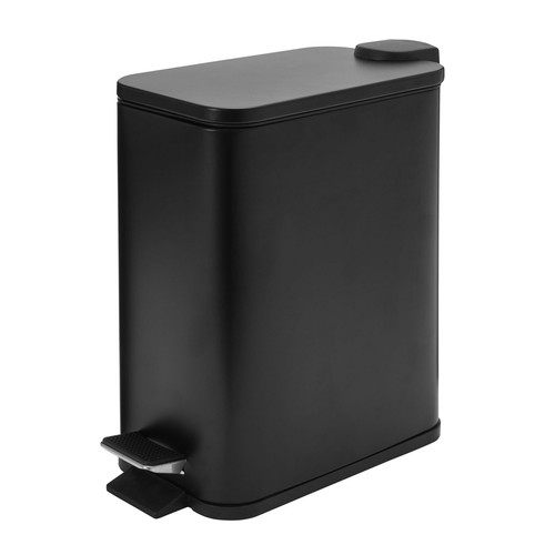 Pattumiera bagno nero opaco - ,