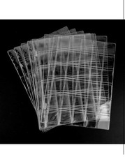 5 Fogli Raccoglitore Monete, Porta Monete Con 9 Fori, 30 Scomparti Tasche NUOVO