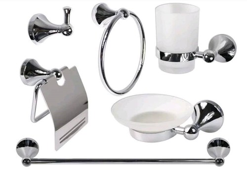 Set accessori bagno cromati - , 6