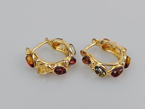 Orecchini ambra oro 925