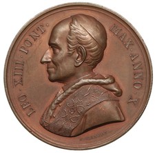 Papa Leone XIII Stato pontificio Medaglia in bronzo Leo XIII Vaticano Papal