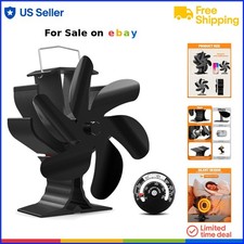 Ventilatore stufa a legna alluminio 6 pale termoventilatore camino termometro