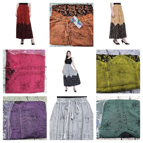 Maxi gonna ricamata bohemien