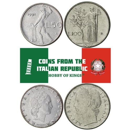 Italy coin set 50 100 - coin,