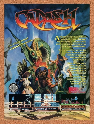 Cadash turbo grafx 1990 - cadash, grafx-16
