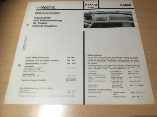 Accordo renault dauphine - accordo,