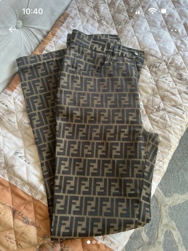 Pantaloni fendi monogram pari - pantaloni,