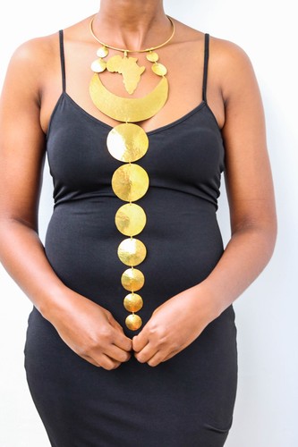 Collana ottone africano - collana, in