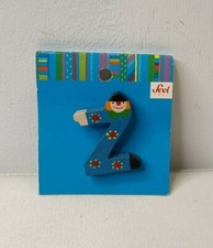 SPILLA Vintage, GIOIELLO ANNI '90 - SEVI, LEGNO, ALFABETO LETTERA Z - PAGLIACCIO