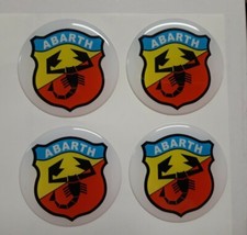 4 ADESIVI RESINATI ABARTH PER COPRIMOZZO Fiat ABARTH A112 500 595 695