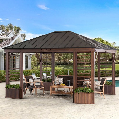 Gazebo pool patio - gazebo, sun