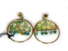  Orecchini Enso Seta Medio Verde