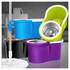 SECCHIO ROTANTE MOCIO ROTO MOP CESTELLO IN METALLO MICROFIBRA LAVA PAVIMENTI