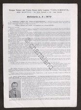 Gruppo Reduci Fronte Russo Legione Tagliamento - Mantova Notiziario N. 2 - 1972