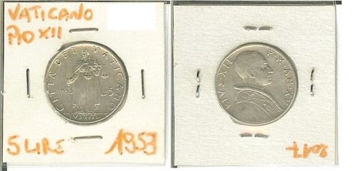 Vaticano pio xii 5 lire - vaticano,