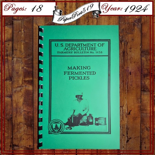 1924 making fermented pickles - making,