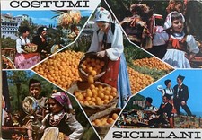 Cartolina Costumi Siciliani Sicilia viaggiata da Piana degli Albanesi Palermo