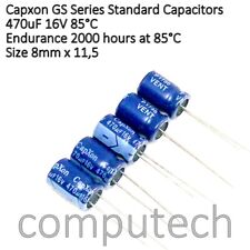 5 pezzi 470uF 16V 85°C Condensatore  elettrolitico CAPXON GS Serie