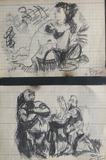  2 vecchi  disegni, su foglio