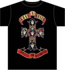 GUNS N ROSES Appetite For Destruction - T-SHIRT INCROCIATA S-M-L-XL-2XL Nuova Ufficiale