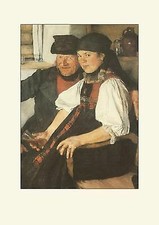 La coppia ineguale W. Leibl del 1876 Aibling pittore bavarese Büttenfacsimile 4