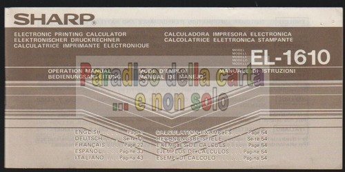 Manuale calcolatrice sharp - manuale,