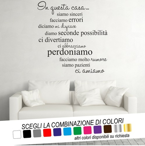 Adesivo murale frase questa - adesivo,