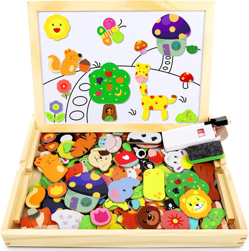 110 pcs puzzle magnetico legno - pcs,