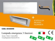 Lampada emergenza incasso parete controsoffitto 3 in 1 SE SA COMPATIBILE 1499