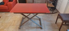 Tavolino Calligaris a 2 Livelli Vetro Rosso