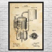Whiskey still patent wall - still,