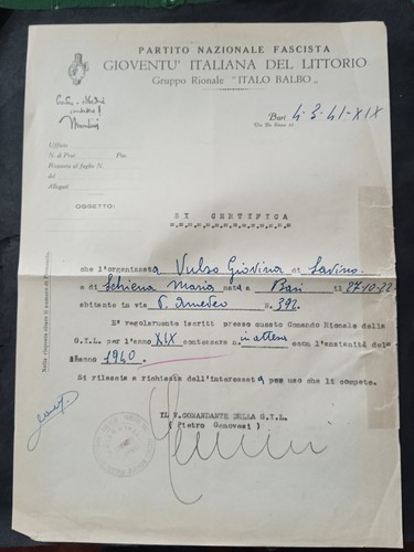 Documento gioventù italiana - gioventù,