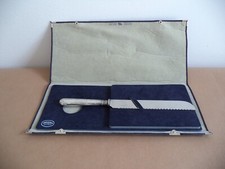 Coltello pane manico argento 800 Di Cristofalo lama inossidabile 29 cm tavola